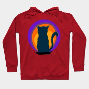 Cat Looking At Sunset Hoodie